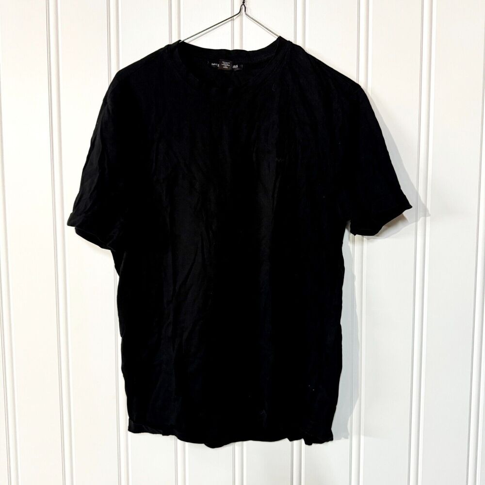 MICHAEL KORS Shirt Mens Size Medium Short Sleeve Black‎ Cotton Crewneck Tee